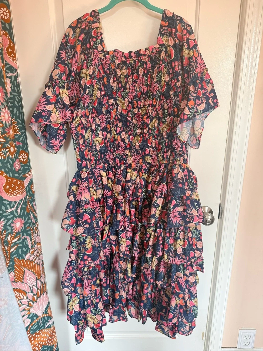 Ivy City Co Fruity Smocked Tiered Dress